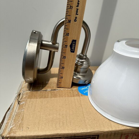 Capital Lighting 8301-128 Brushed Nickel Baxter 1-Light Bath Sconce Milk Glass - Picture 9 of 16